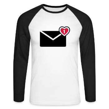 Brief - Unisex Baseballshirt langarm - Weiß/Schwarz - Vorne - Nik (191cm)