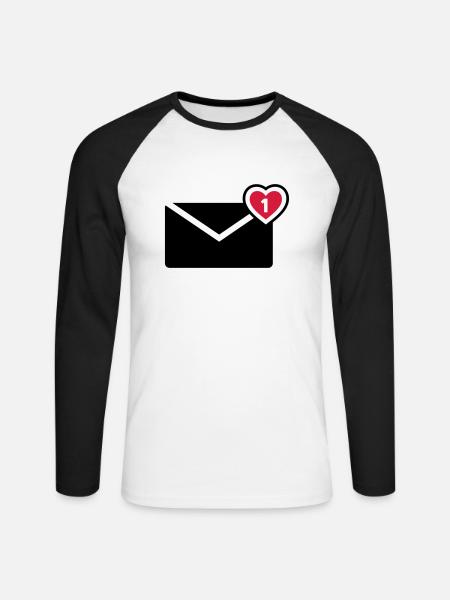letter - Unisex Long Sleeve Baseball T-Shirt - white/black