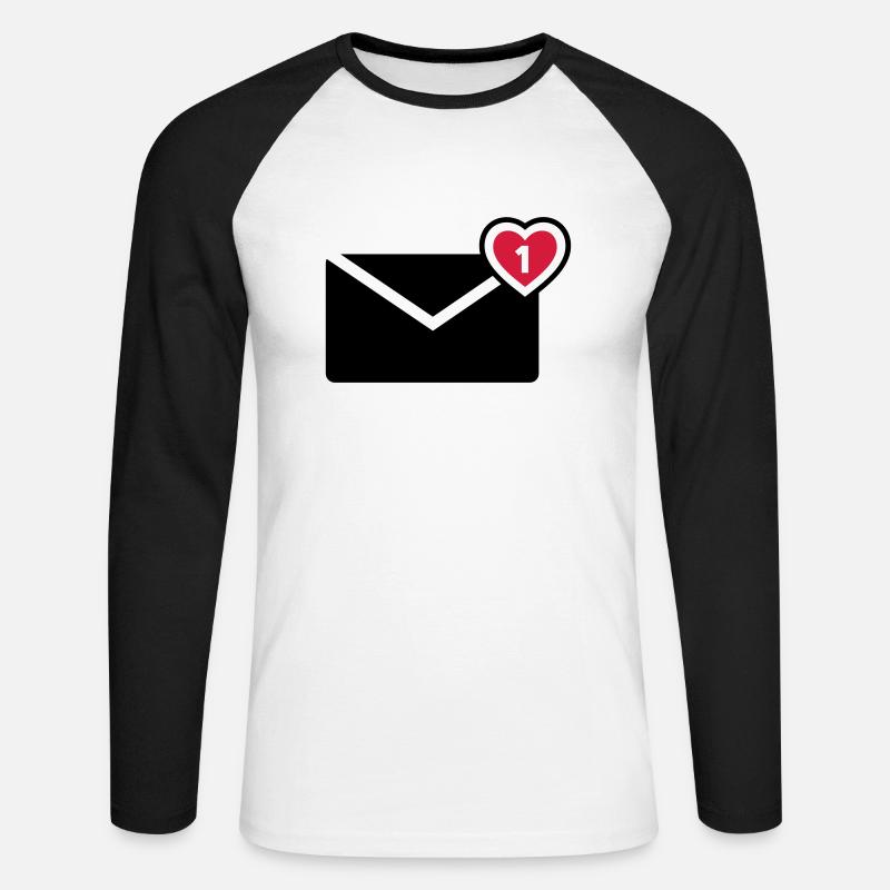 Brief - Unisex Baseballshirt langarm - Weiß/Schwarz