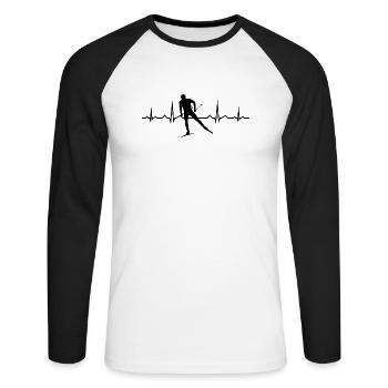 Cross-country skiing Skating Cross-country skiing Classic - Unisex Long Sleeve Baseball T-Shirt - white/black - Front - Nik (191cm)