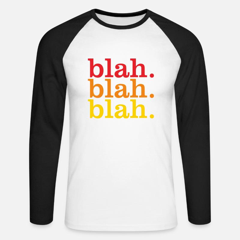 bla bla bla bla - Unisex Baseballshirt langarm - Weiß/Schwarz