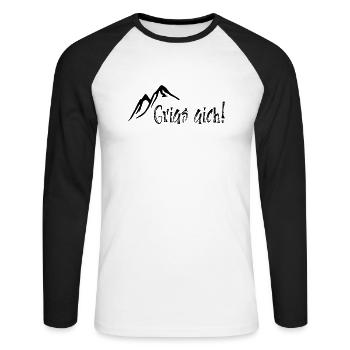 Grias aich! - Unisex Baseballshirt langarm - Weiß/Schwarz - Vorne - Nik (191cm)