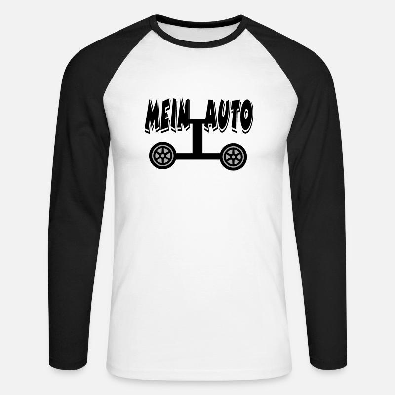 Auto - Unisex Baseballshirt langarm - Weiß/Schwarz