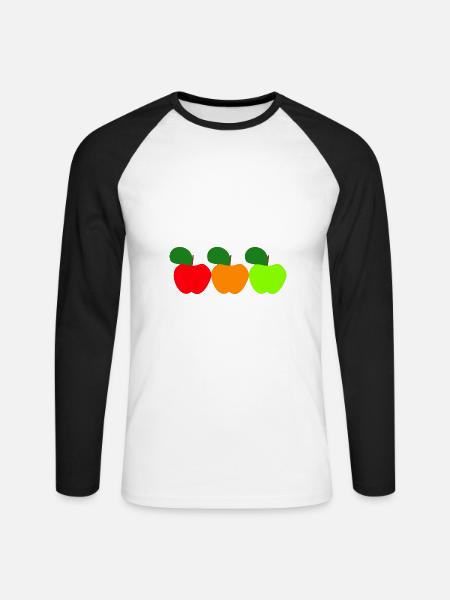 offizieller Apfelernte Pulli - Unisex Baseballshirt langarm - Weiß/Schwarz