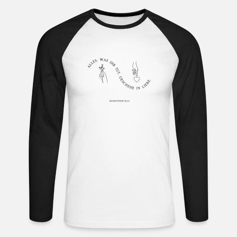 Fallo con amore - Maglia da baseball a manica lunga da uomo - bianco/nero