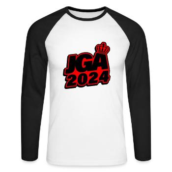 Jga 2024 Junggesellen Abschied - Unisex Baseballshirt langarm - Weiß/Schwarz - Vorne - Nik (191cm)