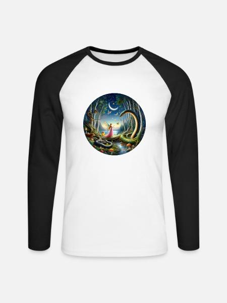 Verhandlungen im Mondschein - Unisex Baseballshirt langarm - Weiß/Schwarz