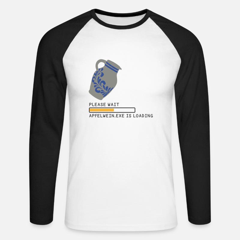 Bembel Loading please wait - Unisex Long Sleeve Baseball T-Shirt - white/black