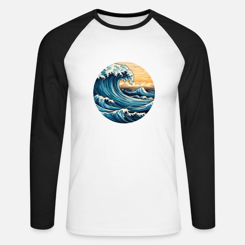 Surf - Unisex Long Sleeve Baseball T-Shirt - white/black