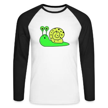 Snail Funny - Unisex Long Sleeve Baseball T-Shirt - white/black - Front - Nik (191cm)