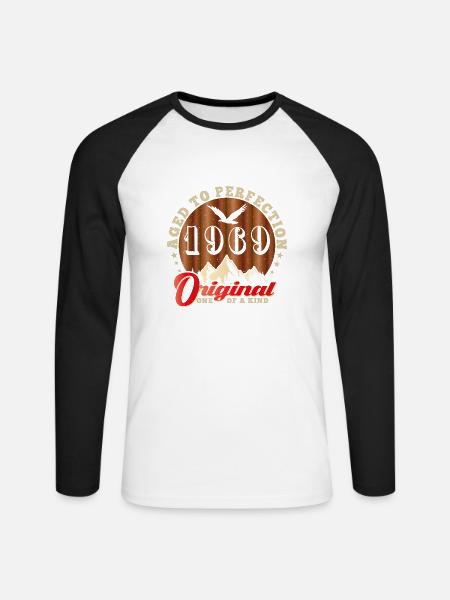 Kultiges Jubiläum von 1969 - Unisex Baseballshirt langarm - Weiß/Schwarz