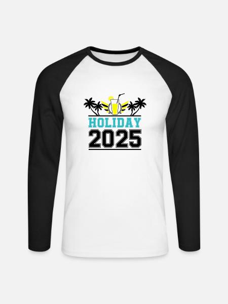 Holiday 2025 - Unisex Baseballshirt langarm - Weiß/Schwarz