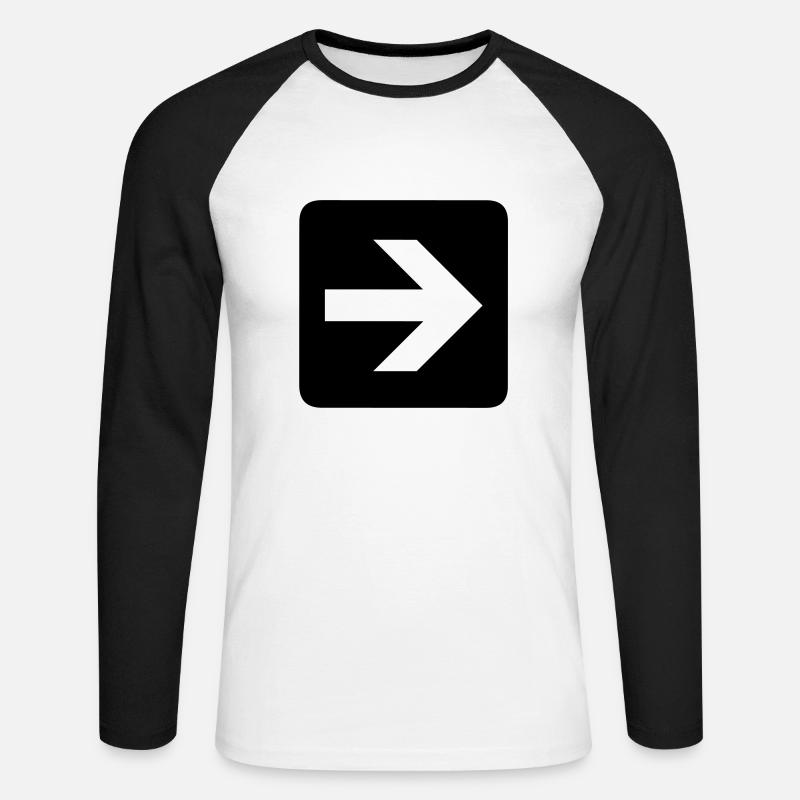 Arrow - Unisex Long Sleeve Baseball T-Shirt - white/black