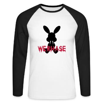 Return of the werhase - Unisex Baseballshirt langarm - Weiß/Schwarz - Vorne - Nik (191cm)