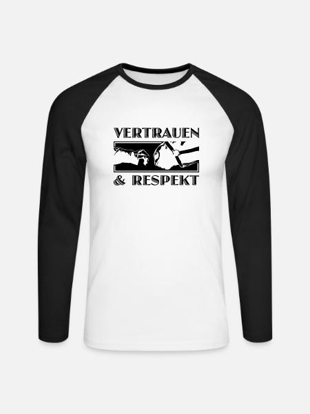 JaC's Vertrauen & Respekt 1 - Unisex Baseballshirt langarm - Weiß/Schwarz