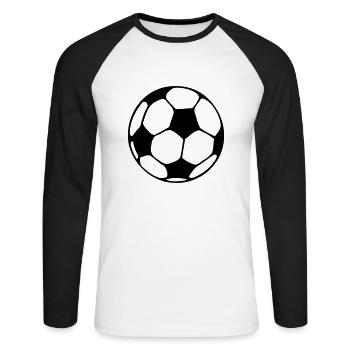 Fußball Fussball - Unisex Long Sleeve Baseball T-Shirt - white/black - Front - Nik (191cm)
