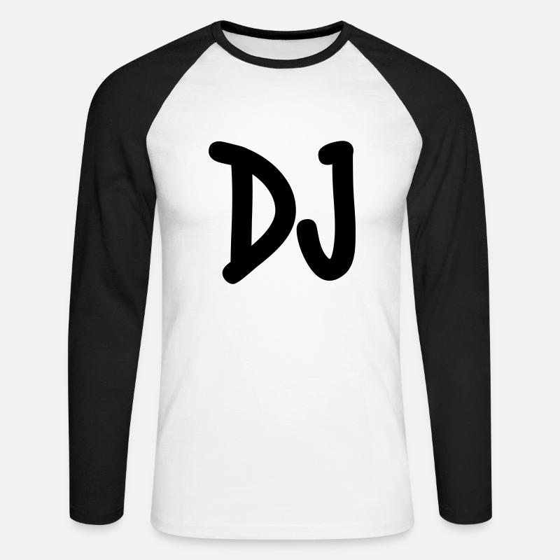 DJ - Unisex Baseballshirt langarm - Weiß/Schwarz