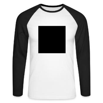Viereck // Quadrat // Rahmen // Text umrahmen - Unisex Baseballshirt langarm - Weiß/Schwarz - Vorne - Nik (191cm)