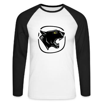 panthère_3 - T-shirt baseball manches longues Homme - blanc/noir - Devant - Nik (191cm)