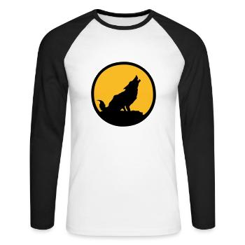 loup - T-shirt baseball manches longues Homme - blanc/noir - Devant - Nik (191cm)