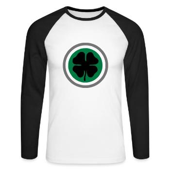 Flogging Molly Shamrock - Unisex Baseballshirt langarm - Weiß/Schwarz - Vorne - Nik (191cm)