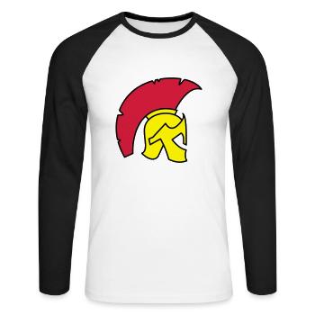 Spartan Helmet - Unisex Long Sleeve Baseball T-Shirt - white/black - Front - Nik (191cm)