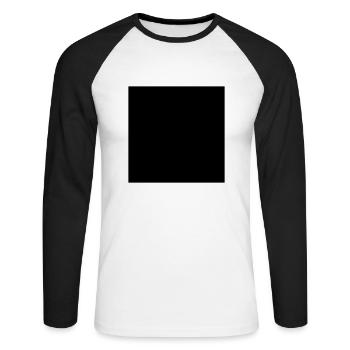 Square - Unisex Baseballshirt langarm - Weiß/Schwarz - Vorne - Nik (191cm)
