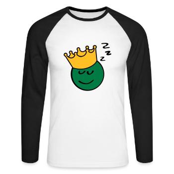 Peas king sleep - Unisex Long Sleeve Baseball T-Shirt - white/black - Front - Nik (191cm)