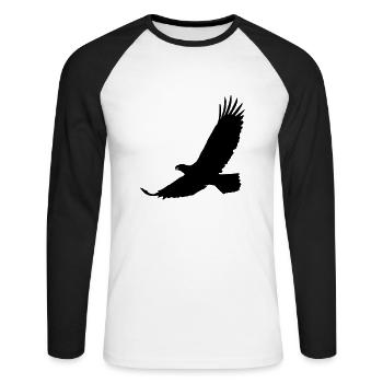 eagle - T-shirt baseball manches longues Homme - blanc/noir - Devant - Nik (191cm)