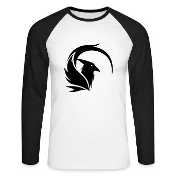 Phoenix Emblem - Unisex Baseballshirt langarm - Weiß/Schwarz - Vorne - Nik (191cm)