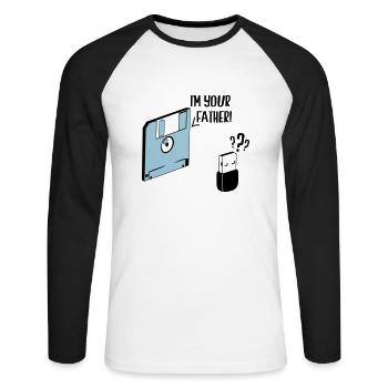 I'm your father - T-shirt baseball manches longues Homme - blanc/noir - Devant - Nik (191cm)