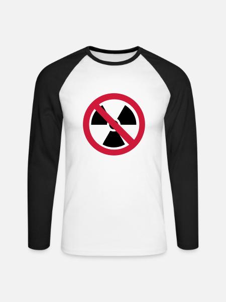 No atomic energy - Unisex Long Sleeve Baseball T-Shirt - white/black