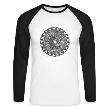 Original Circle - Unisex Long Sleeve Baseball T-Shirt - white/black - Front - Nik (191cm)