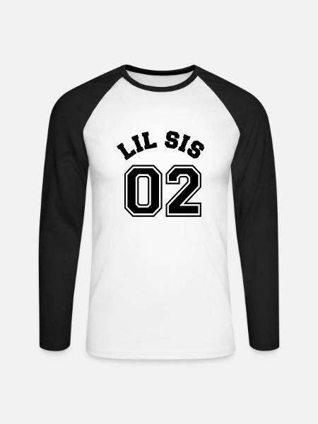 Lil Sis 02 - Little Sister - T-shirt baseball manches longues Homme - blanc/noir