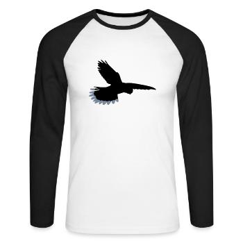 Bird falcon kestrel - Unisex Long Sleeve Baseball T-Shirt - white/black - Front - Nik (191cm)