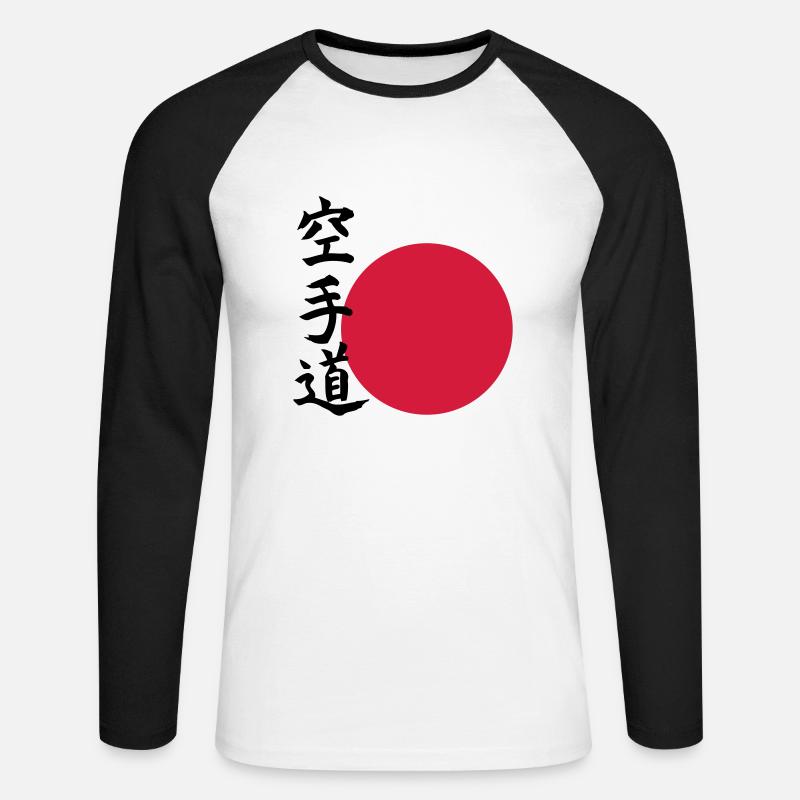 Karate do - Orient - Unisex Baseballshirt langarm - Weiß/Schwarz