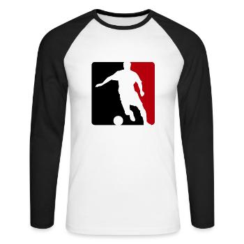 Soccer player - Unisex Long Sleeve Baseball T-Shirt - white/black - Front - Nik (191cm)