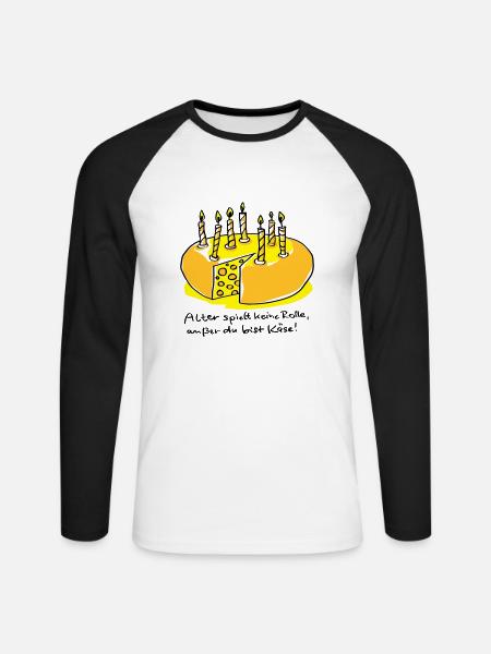Alter und Käse - Unisex Baseballshirt langarm - Weiß/Schwarz