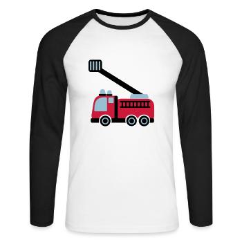 Fire engine - Unisex Long Sleeve Baseball T-Shirt - white/black - Front - Nik (191cm)