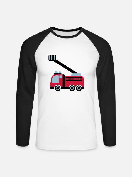 Fire engine - Unisex Long Sleeve Baseball T-Shirt - white/black