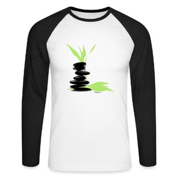 Wellness - Unisex Baseballshirt langarm - Weiß/Schwarz - Vorne - Nik (191cm)