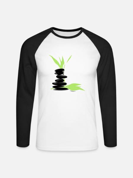 Wellness - Unisex Baseballshirt langarm - Weiß/Schwarz