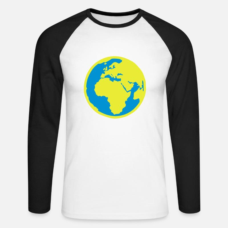 Planeten Erde bleu1 - Unisex Baseballshirt langarm - Weiß/Schwarz