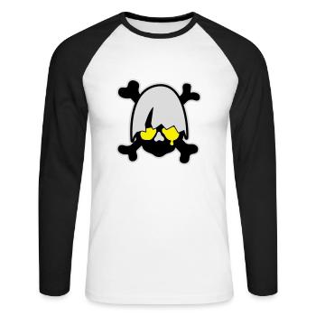 Kali hero - T-shirt baseball manches longues Homme - blanc/noir - Devant - Nik (191cm)