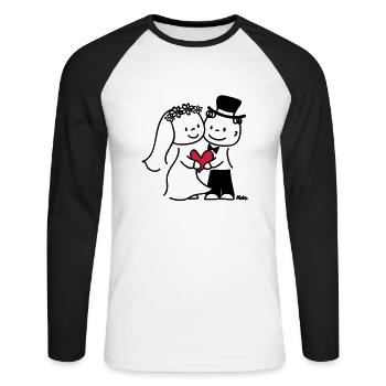 Brautpaar (c) - Unisex Long Sleeve Baseball T-Shirt - white/black - Front - Nik (191cm)