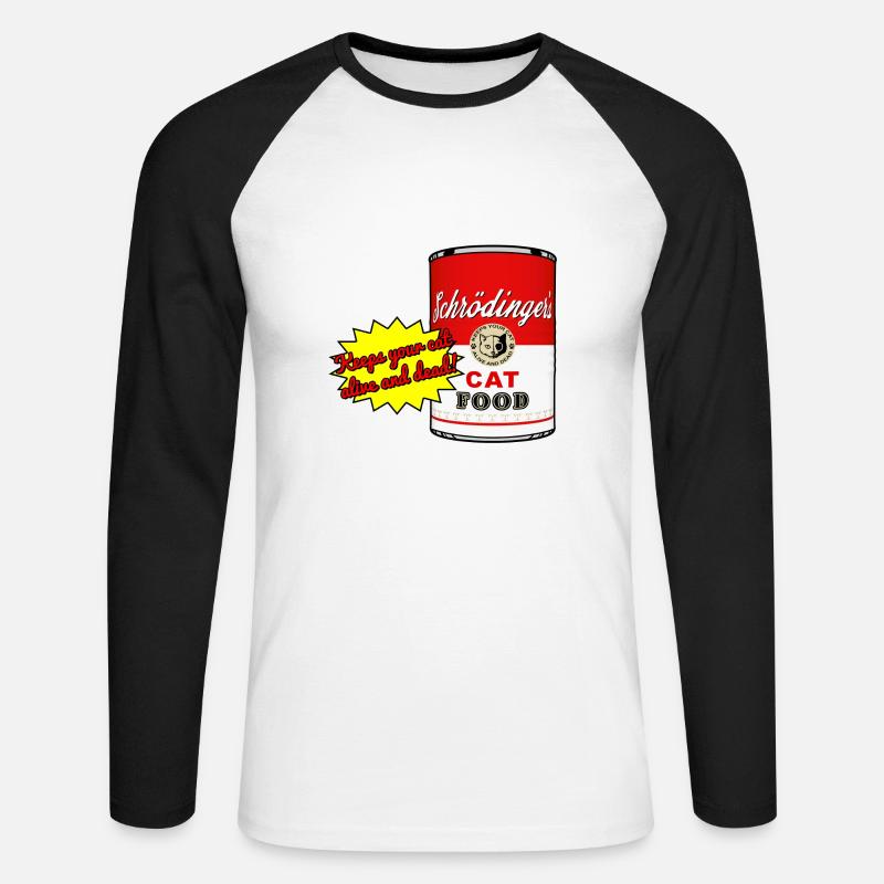 Schrödingers Katzenfutter - Unisex Baseballshirt langarm - Weiß/Schwarz