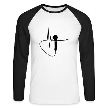 singing_pulse - T-shirt baseball manches longues Homme - blanc/noir - Devant - Nik (191cm)