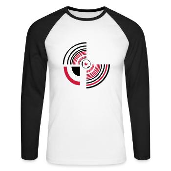 circle - Unisex Baseballshirt langarm - Weiß/Schwarz - Vorne - Nik (191cm)
