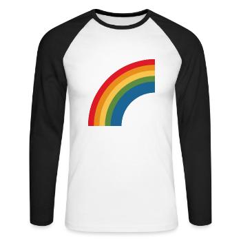 rainbow lbgt - Unisex Baseballshirt langarm - Weiß/Schwarz - Vorne - Nik (191cm)