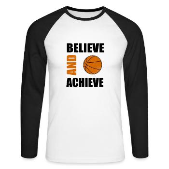 basket-ball - T-shirt baseball manches longues Homme - blanc/noir - Devant - Nik (191cm)